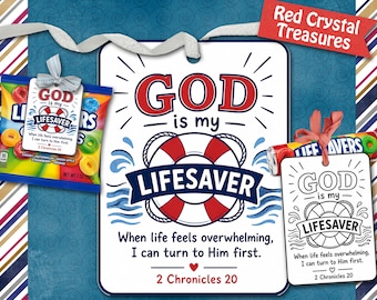 God is my lifesaver. 2 Chronicles 20, gift tag