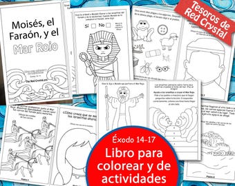 Spanish, Come Follow Me, coloring and activity book, Moses parting the Red Sea