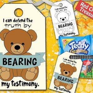 I can defend the truth by bearing my testimony, a religious gift tag for Come Follow Me