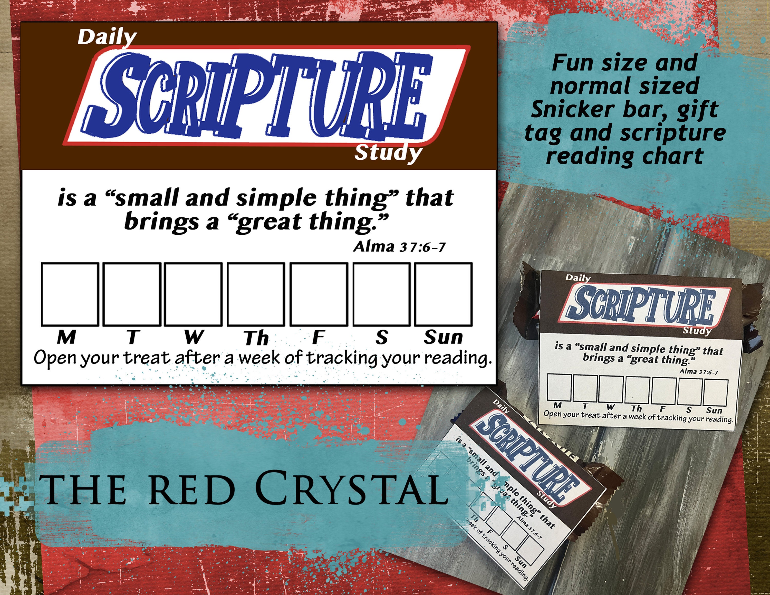 Scriptures Snickers Daily Scripture Study, Alma 37:6-7, Week Long Tracking Card for Reading ...