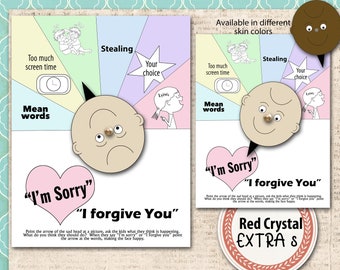 I'm sorry, I forgive you, interactive teaching printable