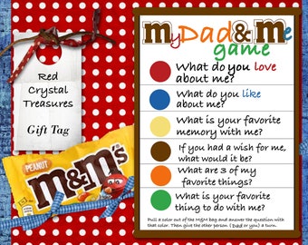 Juego de M&M para papá y para mí, etiqueta de regalo