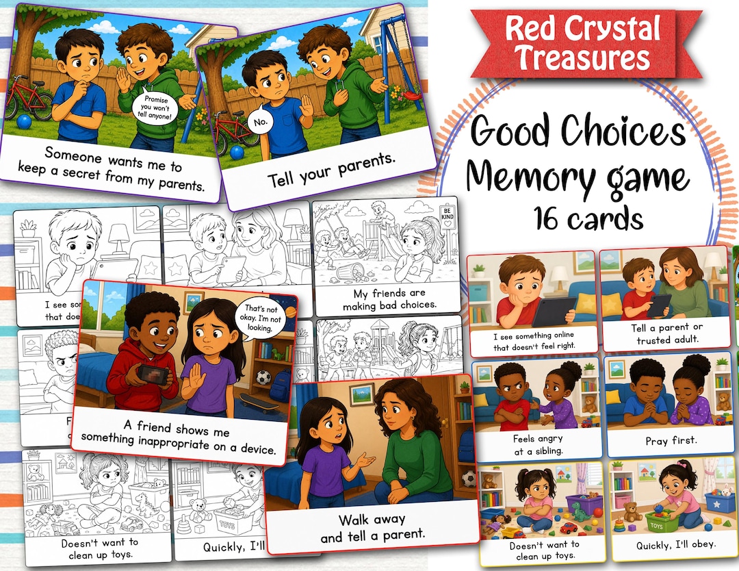 Good Choices: Memory Game, Come Follow Me Primary June 22-28 - Etsy