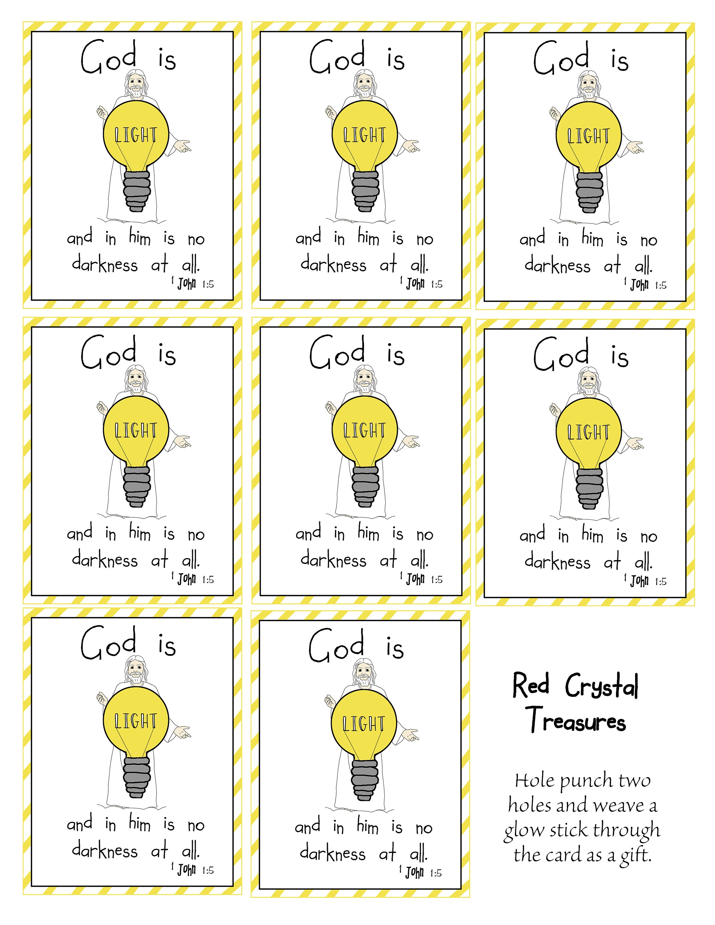 God is Light, 1 John 15, Glow Stick, Flashlight Gift Tag Etsy