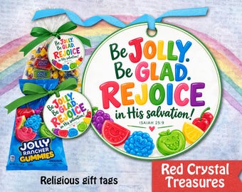 Be Jolly, be glad, rejoice in His salvation! Isaiah 25:9 gift tag
