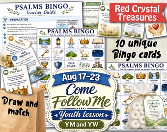 Aug 17-23, Come, Follow Me youth lesson, Young Men and Young Women, Psalms Bingo