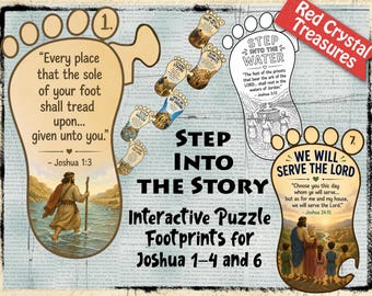 Entra nella storia con i puzzle interattivi di impronte di Giosuè 1-4 e 6.