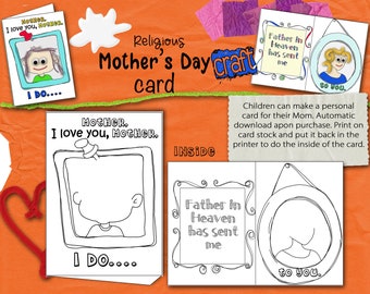 DIY Religious Mother's Day Craft Card, Mother I love you, LDS primary song