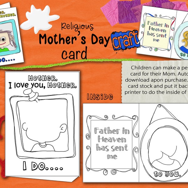 DIY Religious Mother's Day Craft Card, Mother I love you, LDS primary song