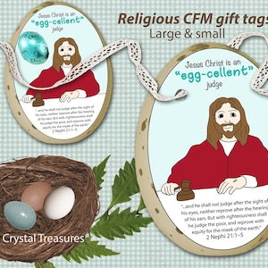 Jesus Christ is an "Egg-cellent" judge, 2 Nephi 21:1-5, Come follow me 2024 gift tags