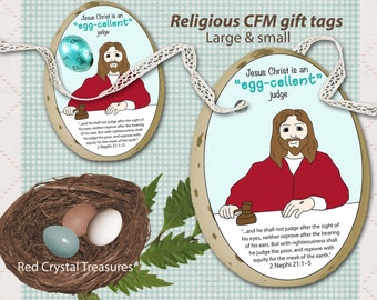 Jesus Christ is an "Egg-cellent" judge, 2 Nephi 21:1-5, Come follow me 2024 gift tags