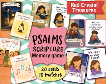 Psalms Scripture Memory game, Come Follow Me, Sept 6