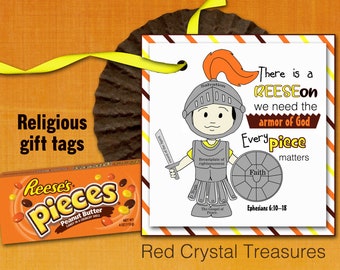 The Armor of God Gift tag, Ephesians 6:10–18, Reeces Pieces