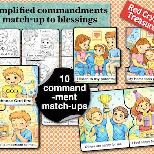 Child's 10 Commandments match up LDS, game activity