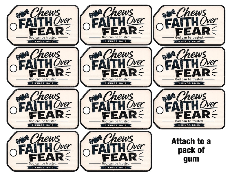 Chews Faith over Fear, Religious gift tags image 2