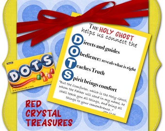 The Holy Ghost helps us connect the DOTS, Dots candy religious gift tag