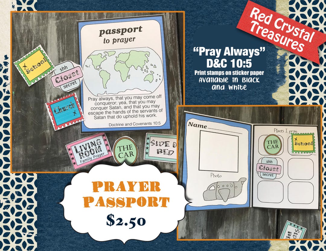Prayer Passport, D&amp;C 10:5, Pray Always - Etsy
