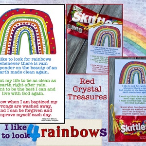 I like to look for Rainbows, When I am baptized, LDS baptism, skittles gift tags