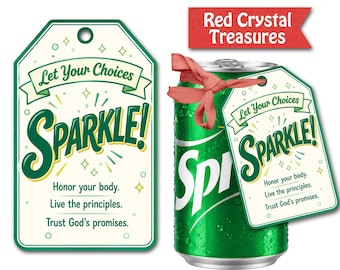 Let your choices Sparkle, honor your body youth gift tag