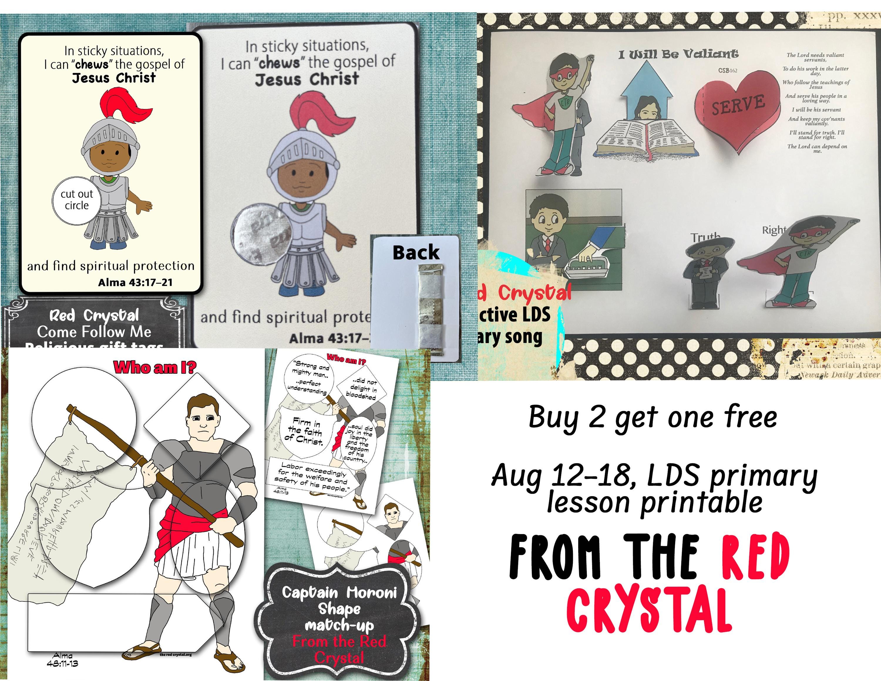 Aug 1218, 3 Pack LDS Primary Lesson Printable's by the Red Crystal Etsy