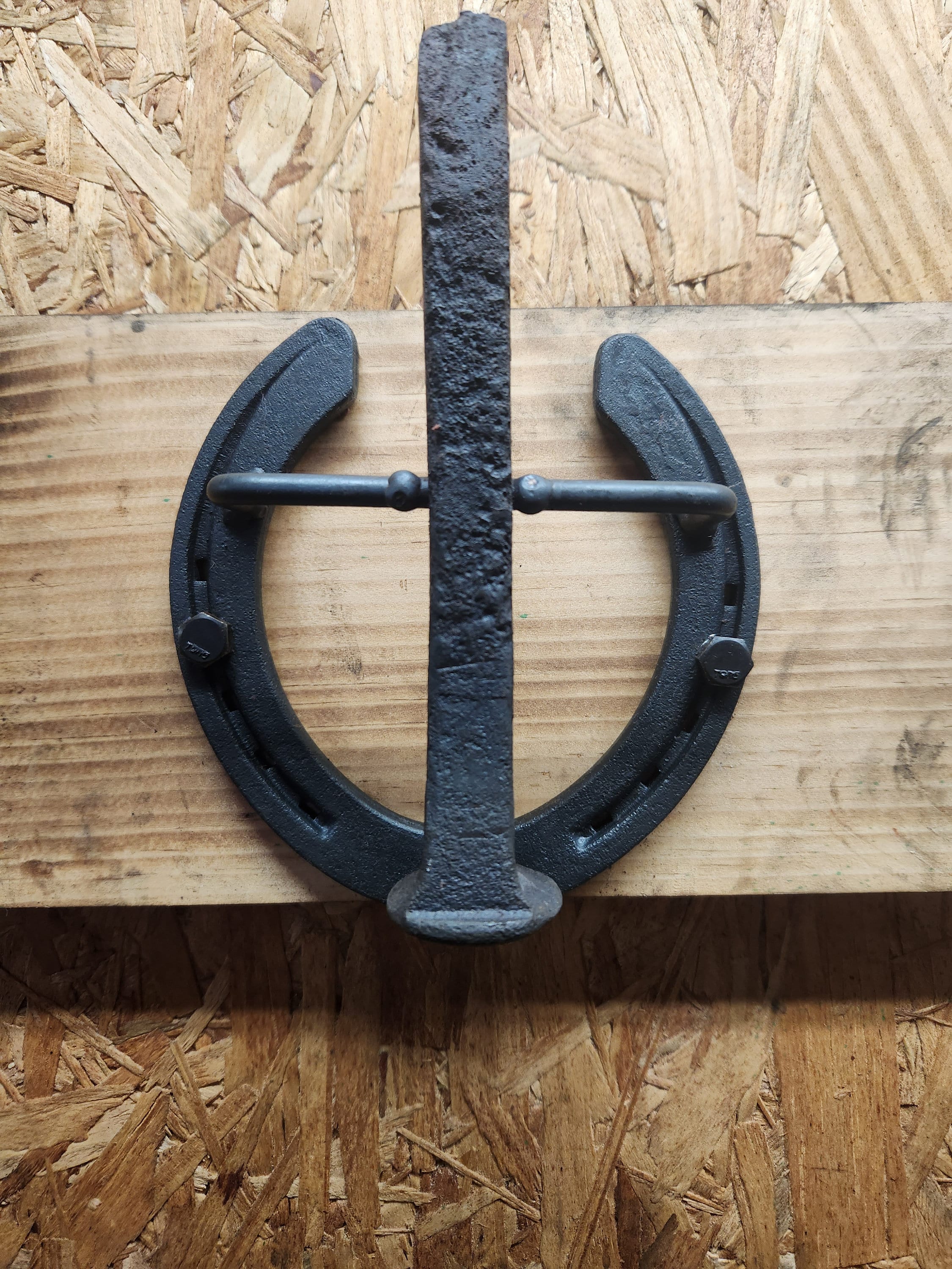 Railroad Spike Horseshoe Door Knocker Etsy