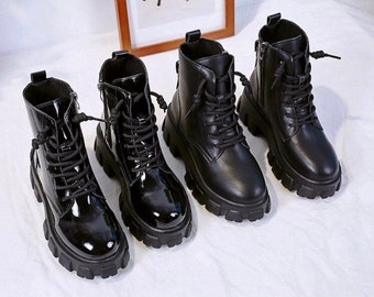 black shiny boots