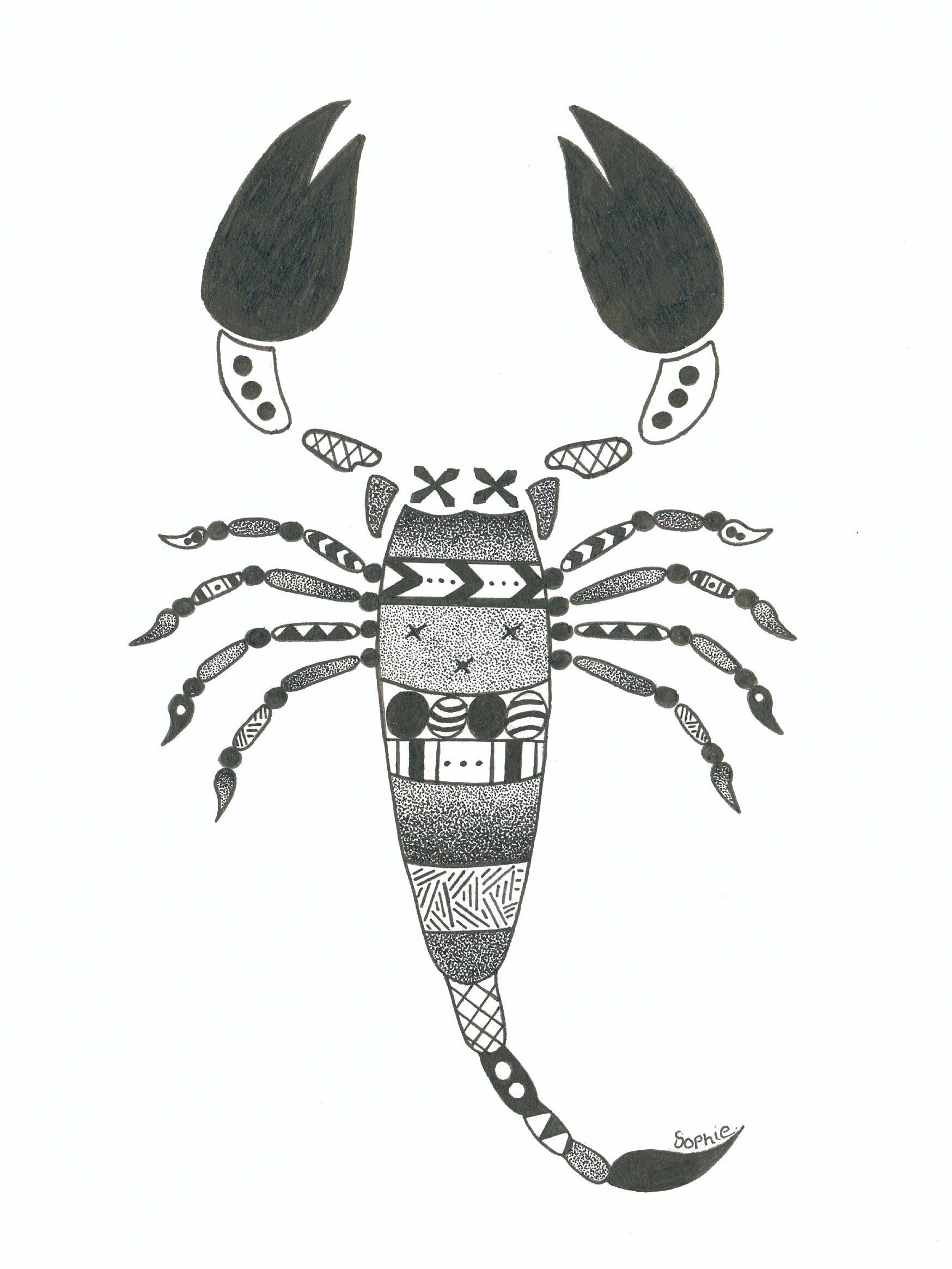 Geometric Scorpio Art Print Abstract Astrology - Etsy UK