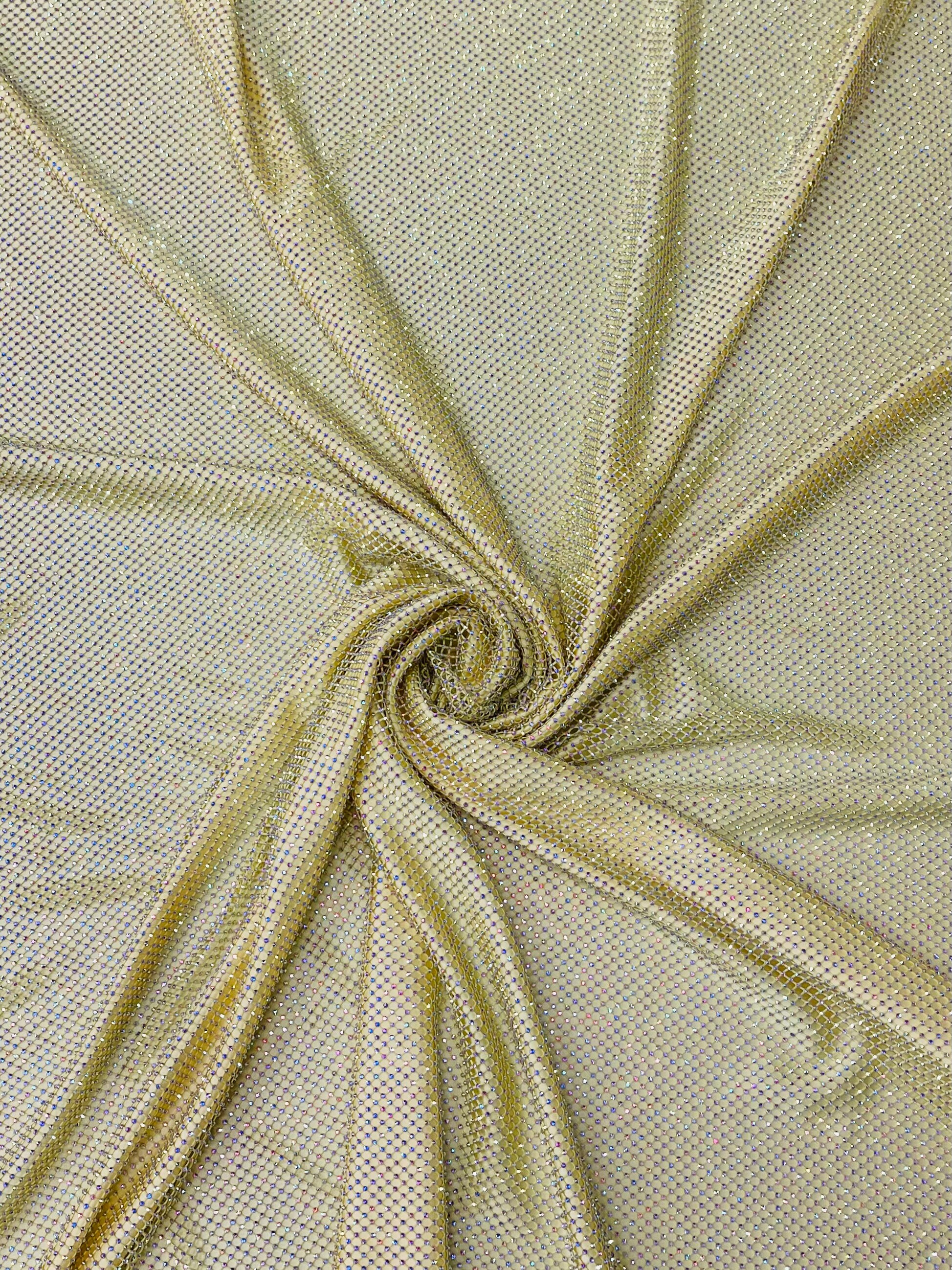 Rhinestone Stretchy Bling Fabric Multiple Colors Etsy