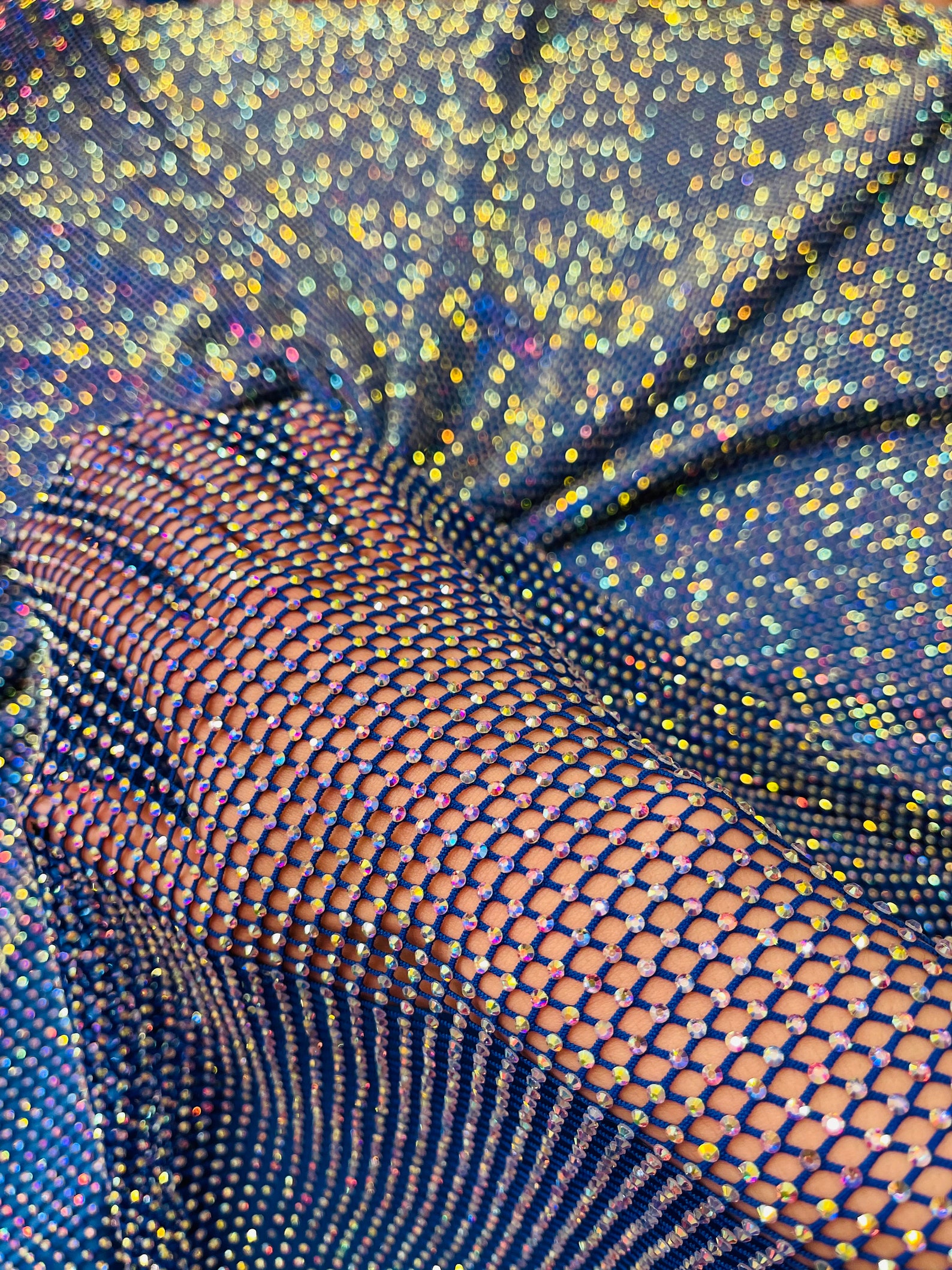 Rhinestone Stretchy Bling Fabric Multiple Colors Etsy