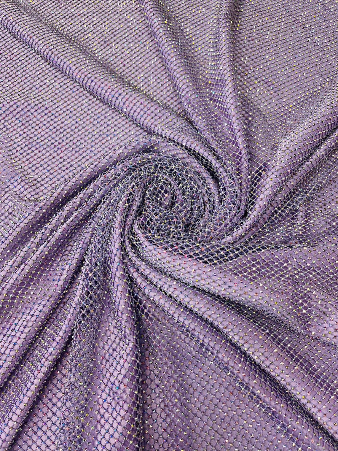 Rhinestone Stretchy Bling Fabric Multiple Colors Etsy