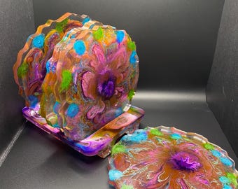Customizable Resin Coaster Set: Handmade Drink Coasters
