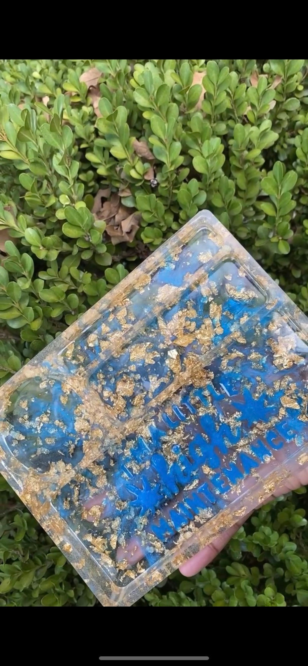 Blue and Gold Rolling Tray & Grinder Set Etsy