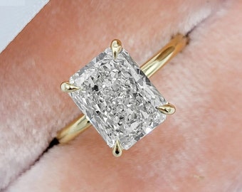 3 KT Strahlend 14K Gelbgold Verlobungsring Moissanit Verlobungsring Diamant Ehering Strahlend geschnitten Jubiläumsring