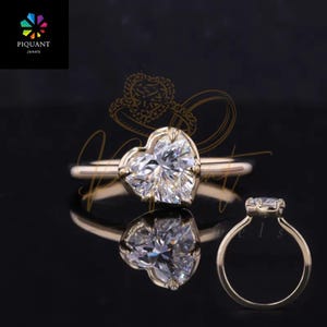 Elegant Heart Cut Moissanite Diamond Engagement Ring,Promise Ring,Anniversary Ring,Ring For Women,Unique Ring,14K Gold Ring,Silver Ring