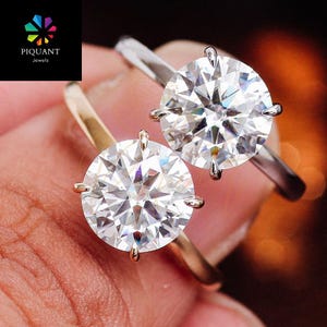 Elegant Round Cut Moissanite Diamond Engagement Ring,Promise Ring,Anniversary Ring,Ring For Women,Unique Ring,14K Gold Ring,Silver Ring