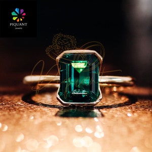 Elegant Emerald Cut Moissanite Diamond Engagement Ring,Promise Ring,Anniversary Ring,Ring For Women,Unique Ring,14K Gold Ring,Silver Ring