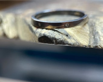 Banda de diamantes Mokume Gane