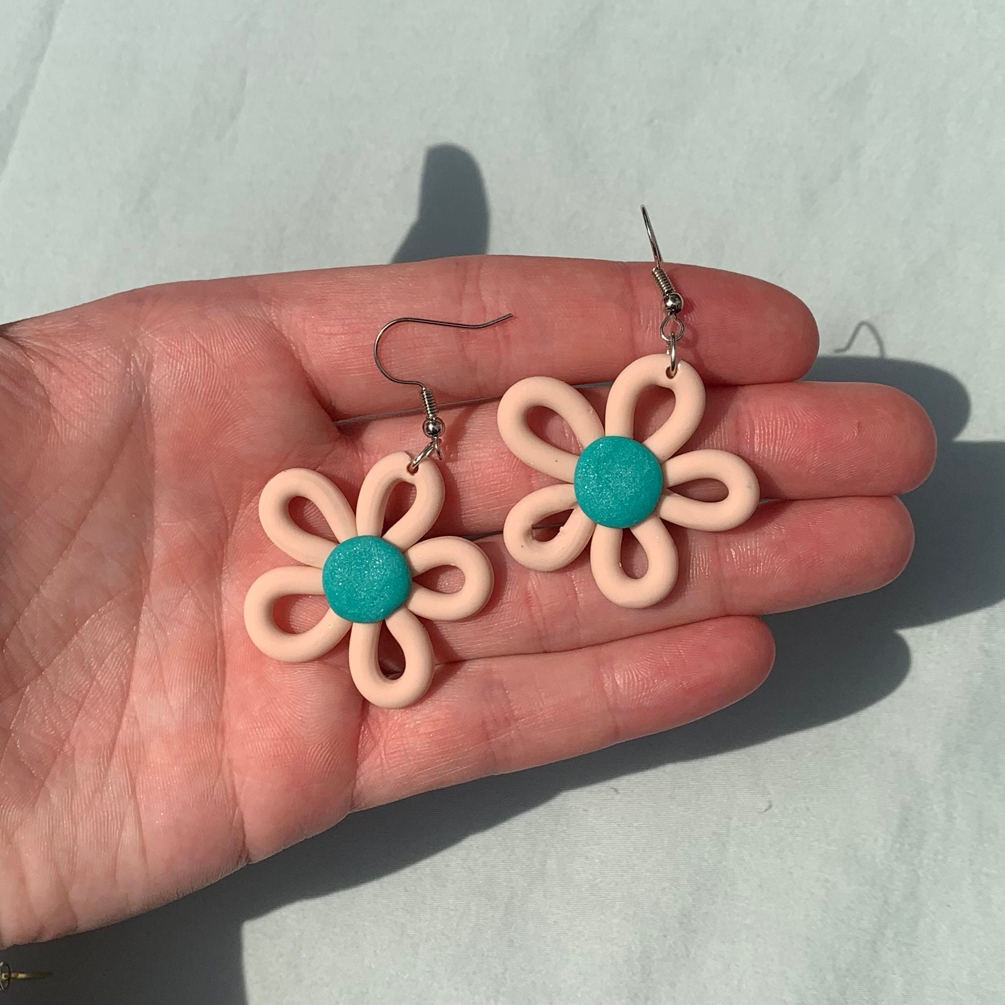 Flower Clay Earrings Etsy