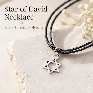 Star of David Protection Necklace, Jewish Jewelry, Magen David Pendant, Hebrew Symbol Necklace, Minimalist Star Necklace, Gift for Men Women