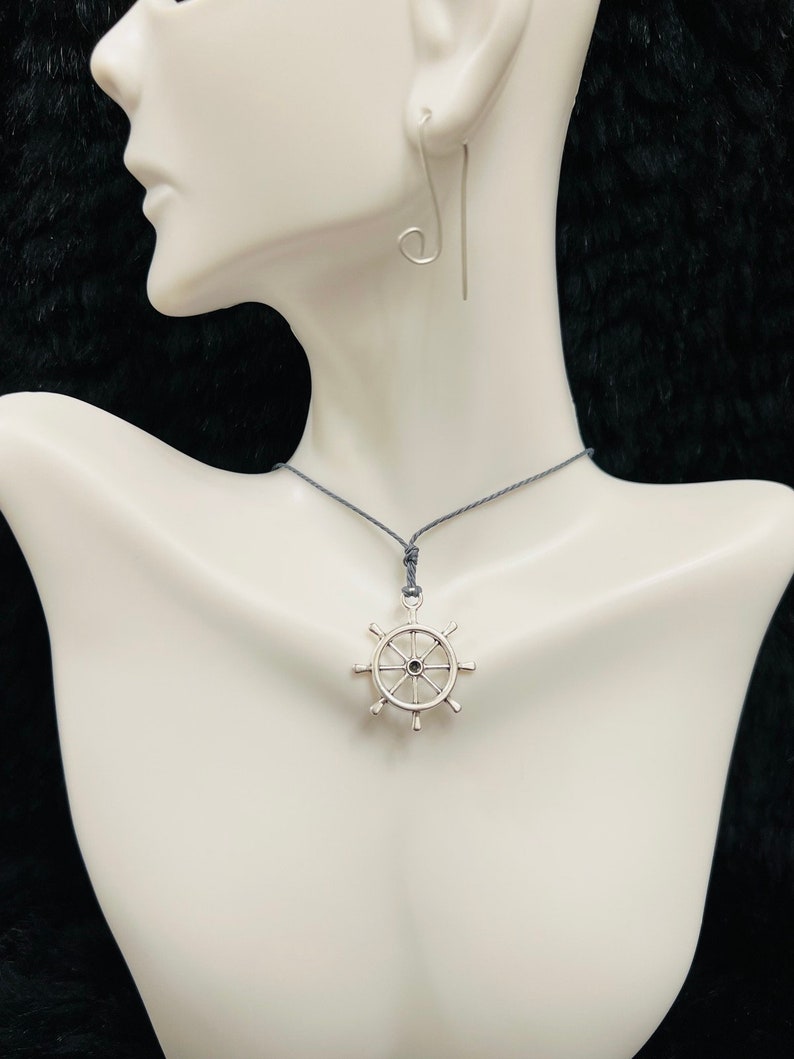 Ship's Wheel Pendant Boat's Wheel Necklace Steering Etsy