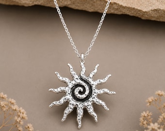 Sun Pendant Necklace, Celestial Jewelry, Y2K Choker, Sun Charm, Boho Necklace, Protection Necklace, Adjustable Cord Necklace, Gift for Her
