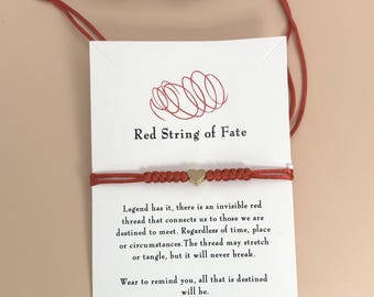 Red string Bracelet Minimalist Friendship Jewelry Adjustable Length
