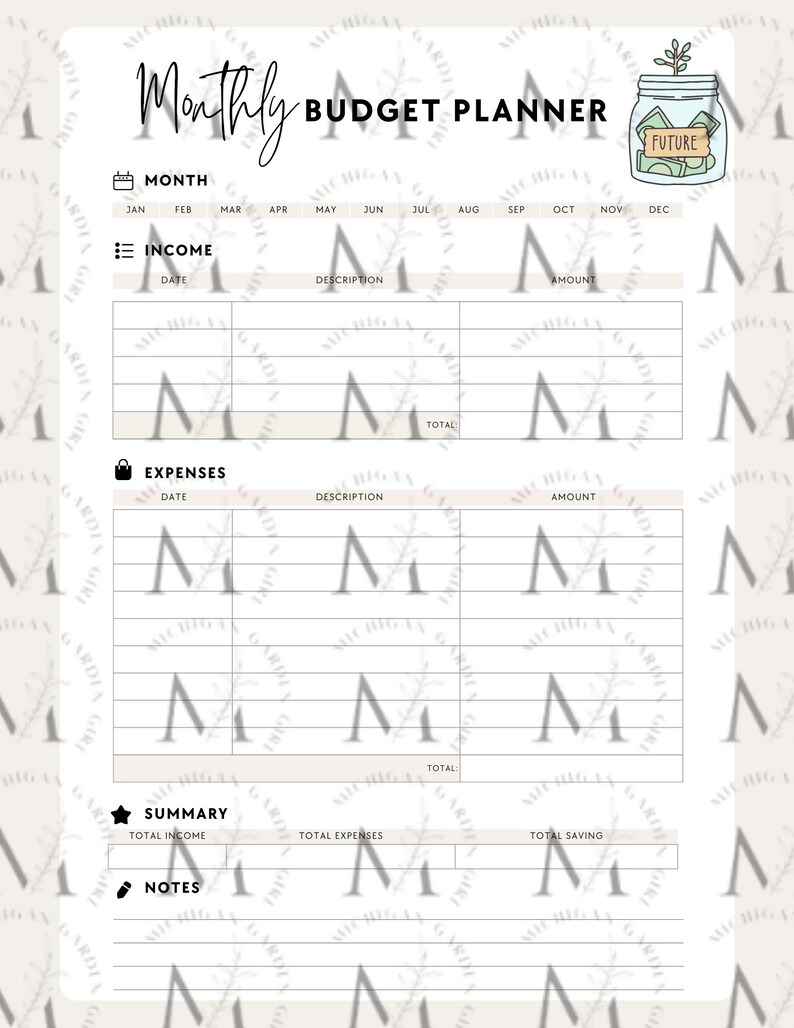 Budget Planner - Etsy
