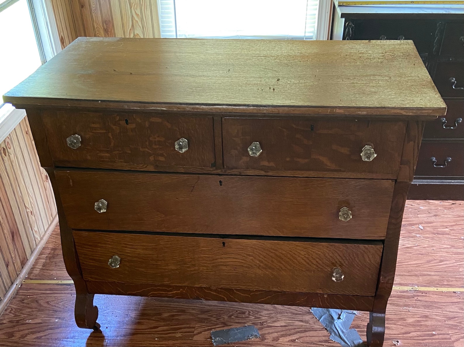 Antique Tiger Oak Wood Dresser Etsy