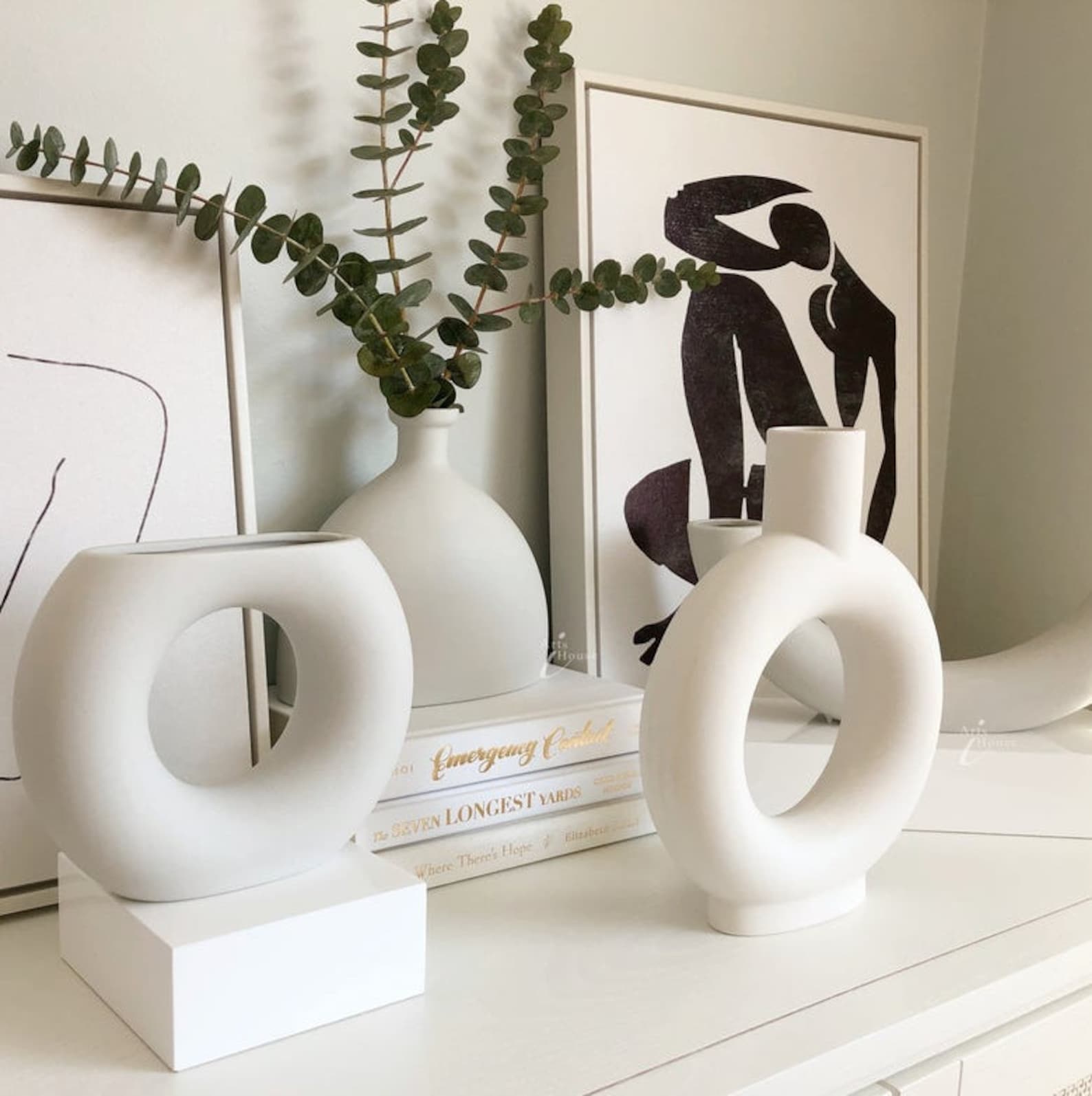 Set of 2 Minimalist VaseCeramic Vase Modern Home Decor Etsy