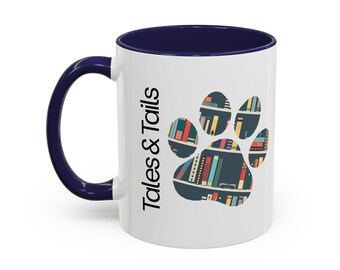 Dog Paw Book Lover Mug | Pet Reader Coffee Cup | Gift for Dog Mom Bookworm