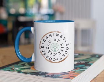 Dog Mom Dad Book Lover Mug | Coffee Library Ceramic Cup | Reader Dog Mom Dad Gift