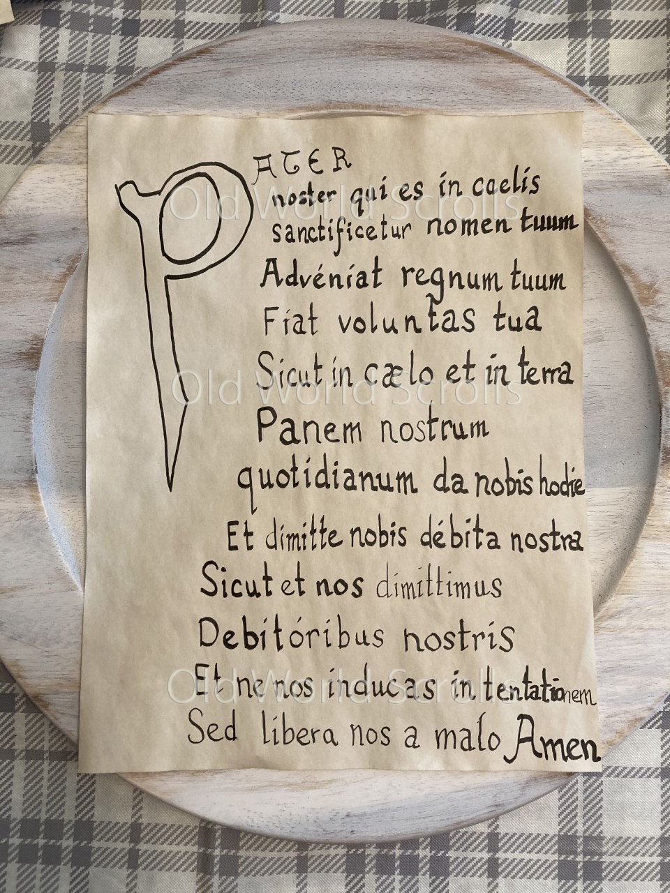 Lord's Prayer in Latin Our Father HandWritten Prayer Etsy