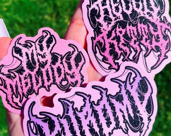 Pegatinas de vinilo con brillantina de metal inspiradas en Sanrio