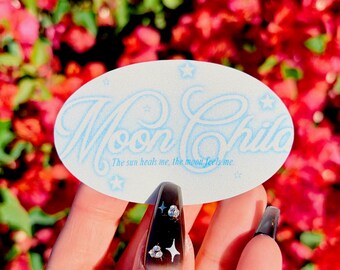 Pegatina de arena con purpurina de Moon Child